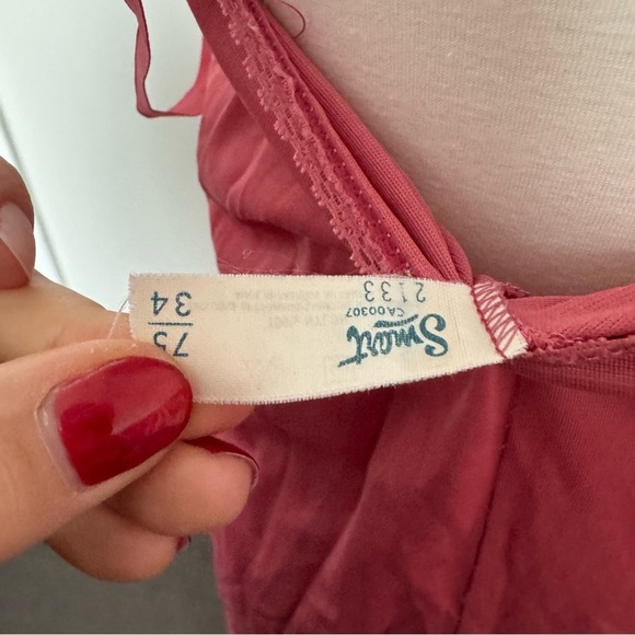 Vintage rose blush Elegant Pink Lace Trim Slip Dress 34 fairy coquette dreamy - Picture 6 of 7